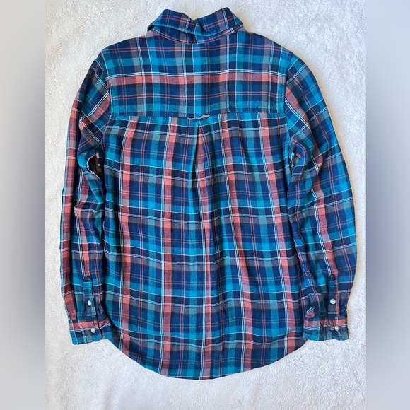 American Eagle Plaid Boyfriend Button Down Shirt Women Size Small - Picture 4 of 9